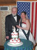 Dennis and Lisa with wedding cake