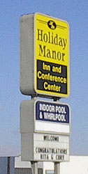 Sign at Holiday Manor Inn and Conference Center